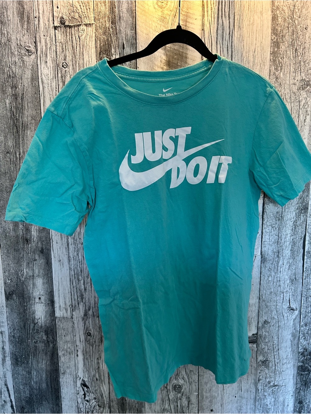 Nike Kids Short Sleeve Tee - Teal with White "Just Do It"